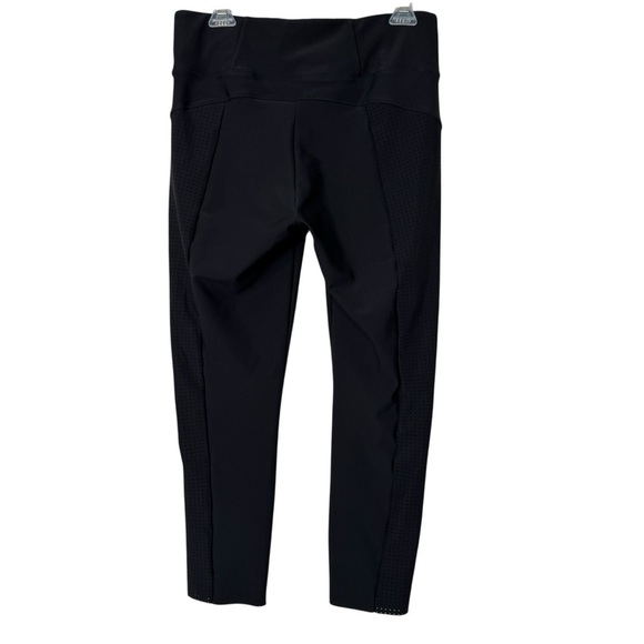 Athleta Black High Rise Perforated Leggings | Size M | Zip Pockets & Ankle Zip - Picture 3 of 6